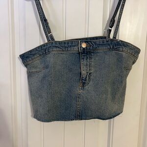 Denim Blue Crop Top